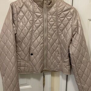 Charlotte Russe Quilted Puffer Jacket in Cream